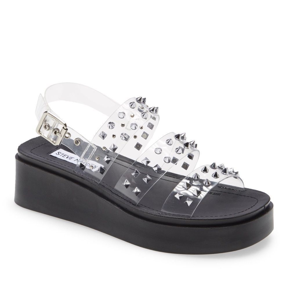 Steve Madden Tera Sandal Studded Clear Platform
